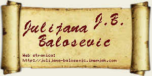 Julijana Balošević vizit kartica